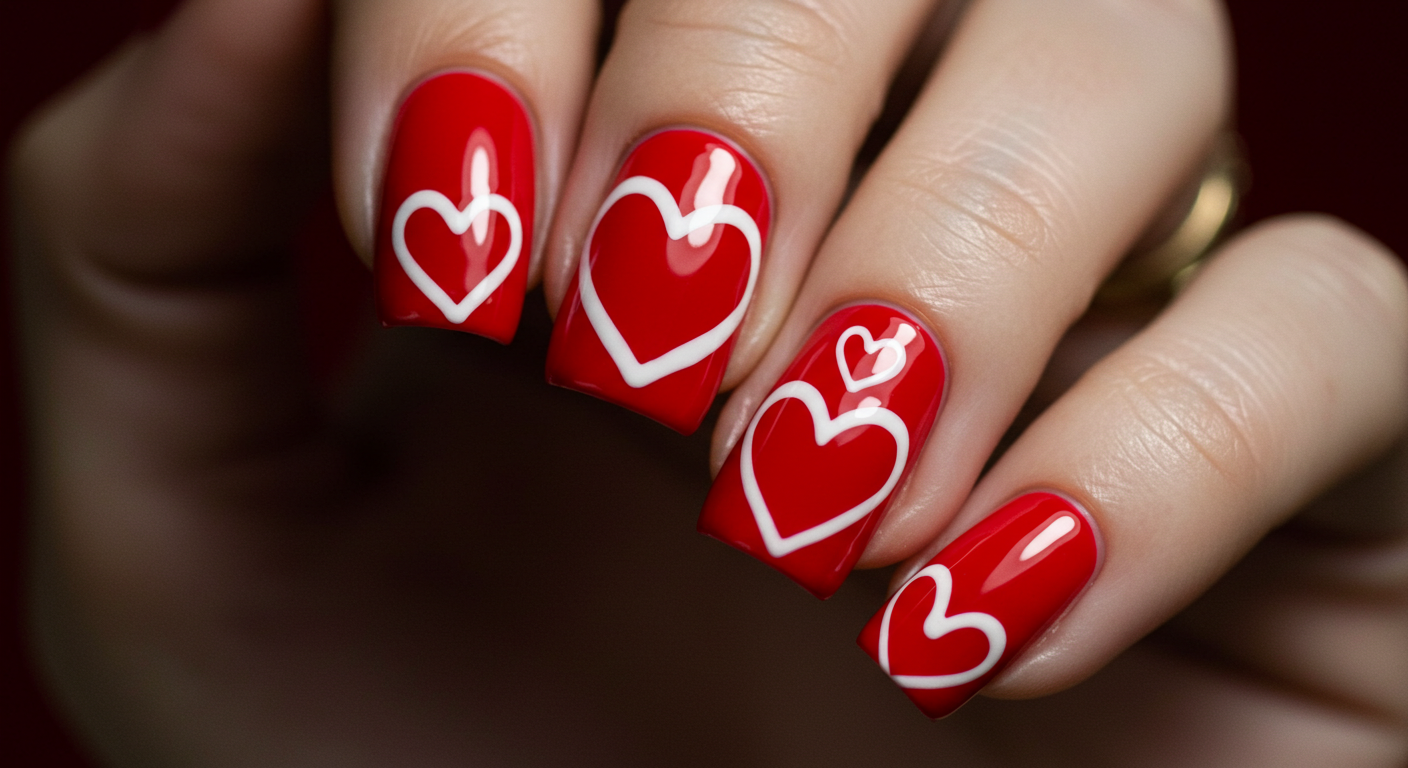 Red Hot Love Valentine Nail