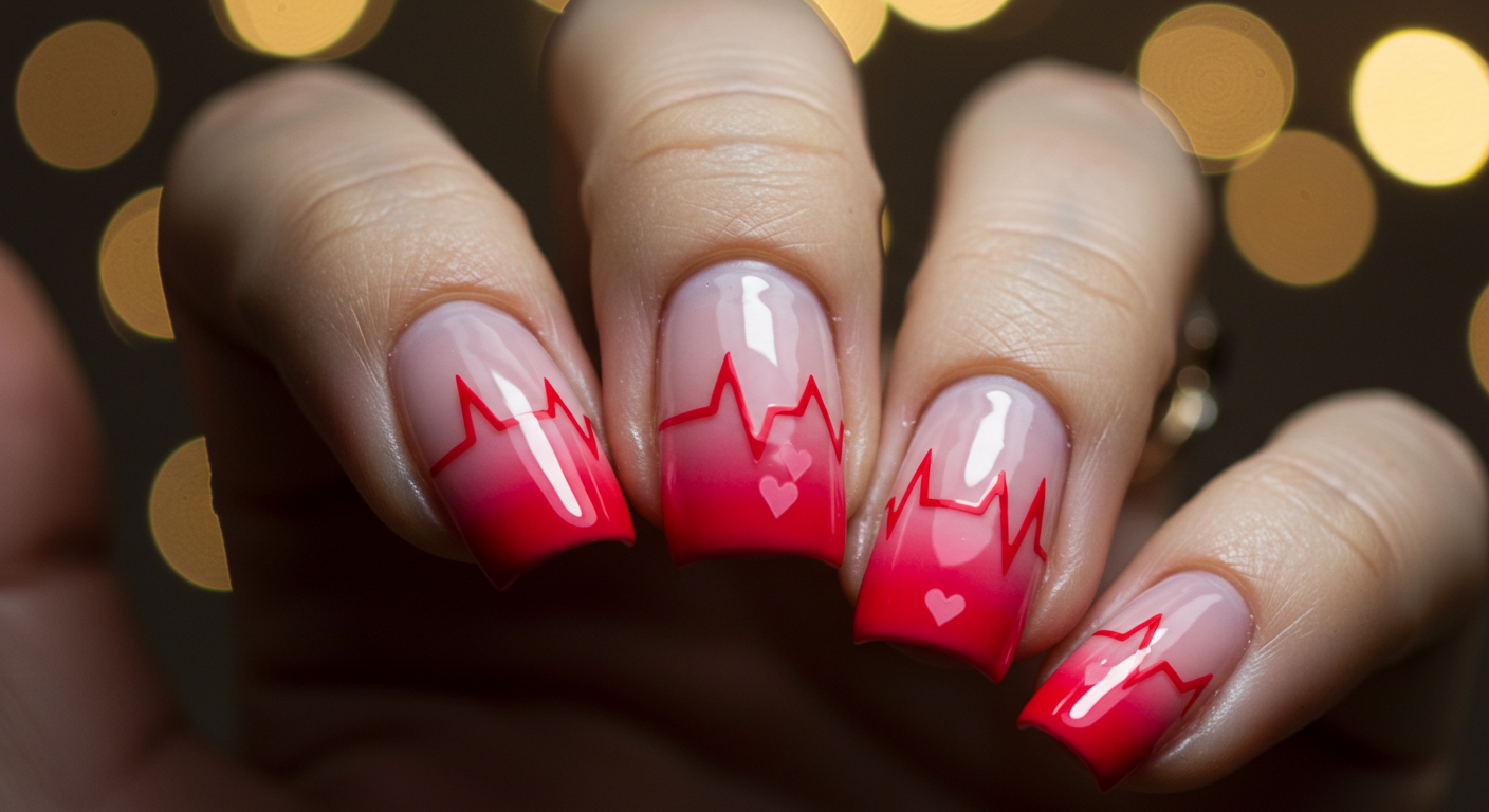 Heartbeat Hues Valentine Nail