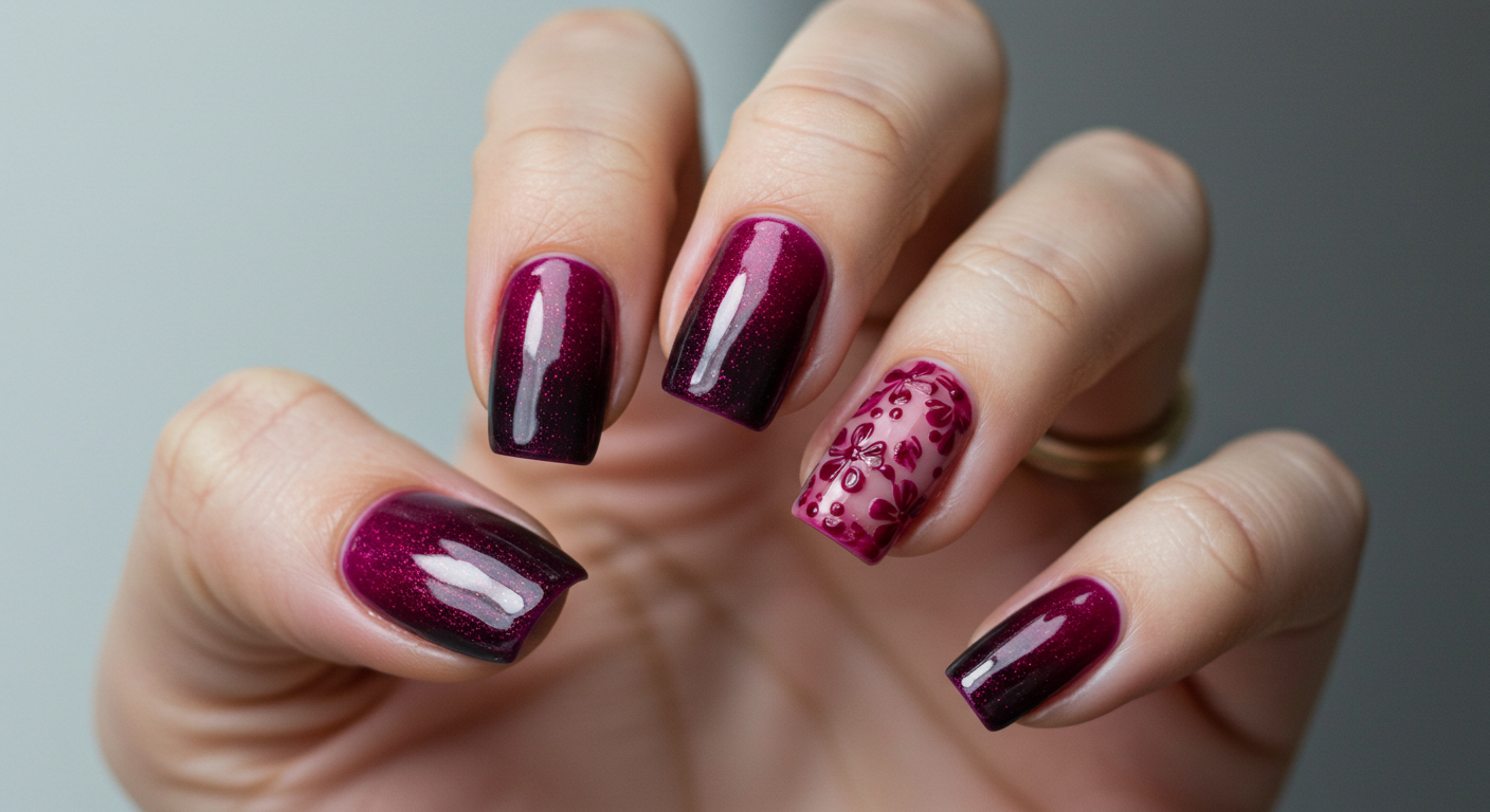 Berry Crush Valentine Nail