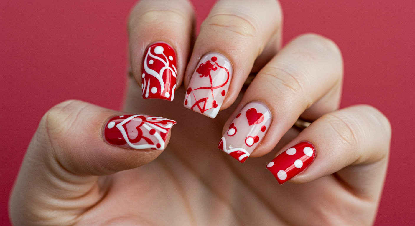 Cupid’s Favorite Color Valentine Nail
