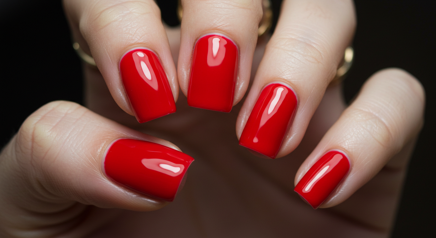 Pure Red Romance Valentine Nail