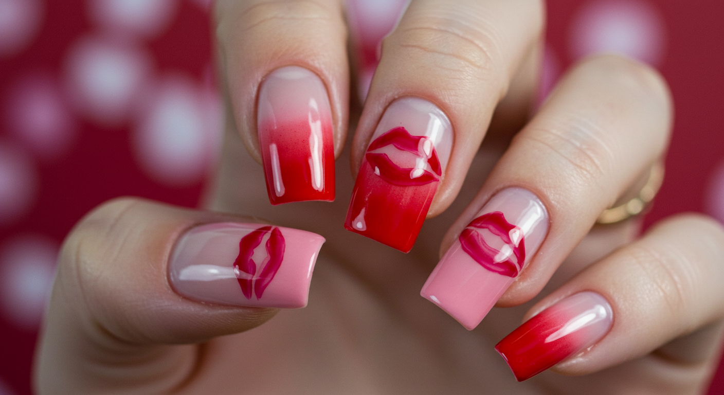 Cupid's Kiss Valentine Nail