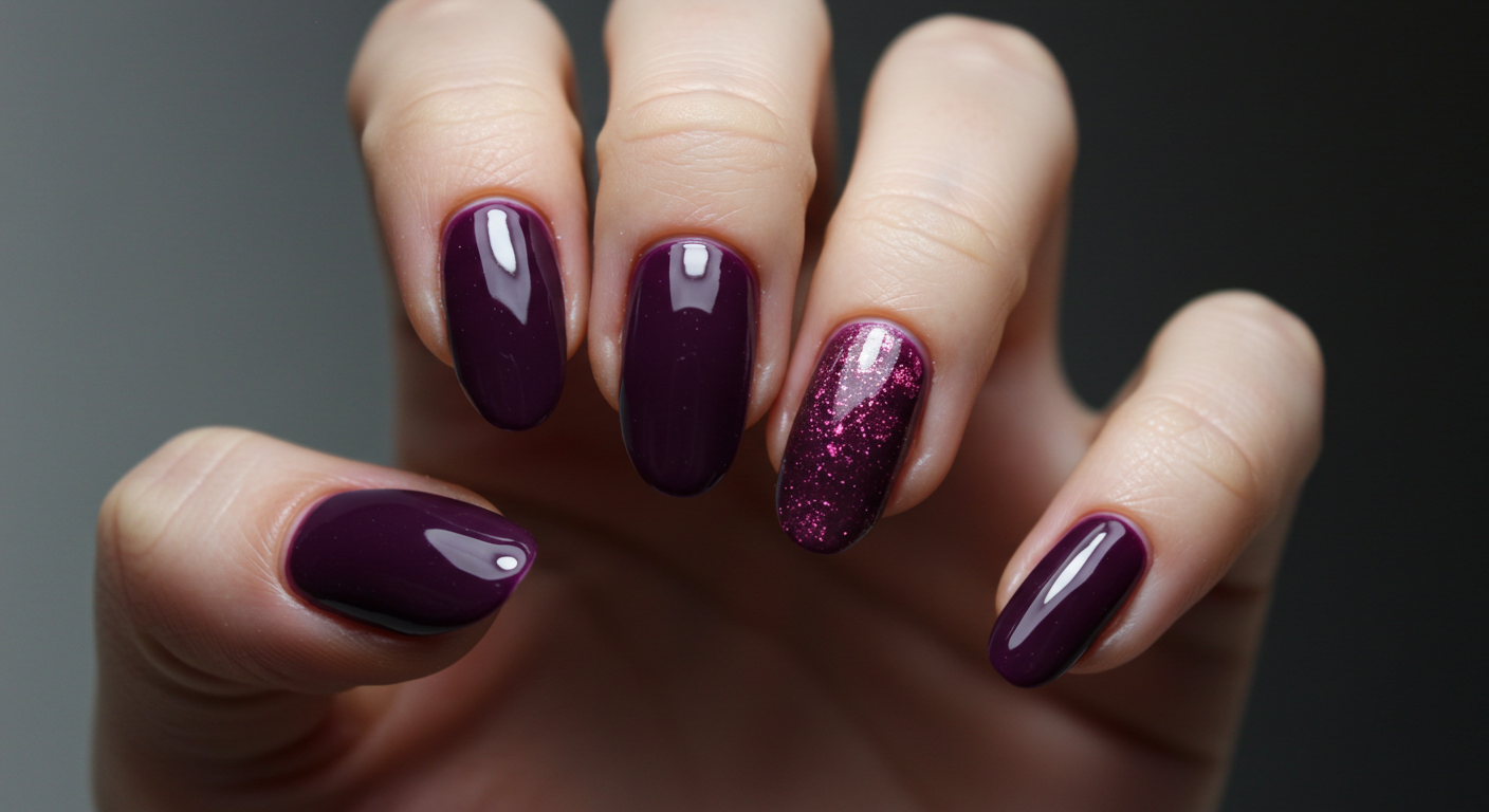 Passionate Plum Valentine Nail