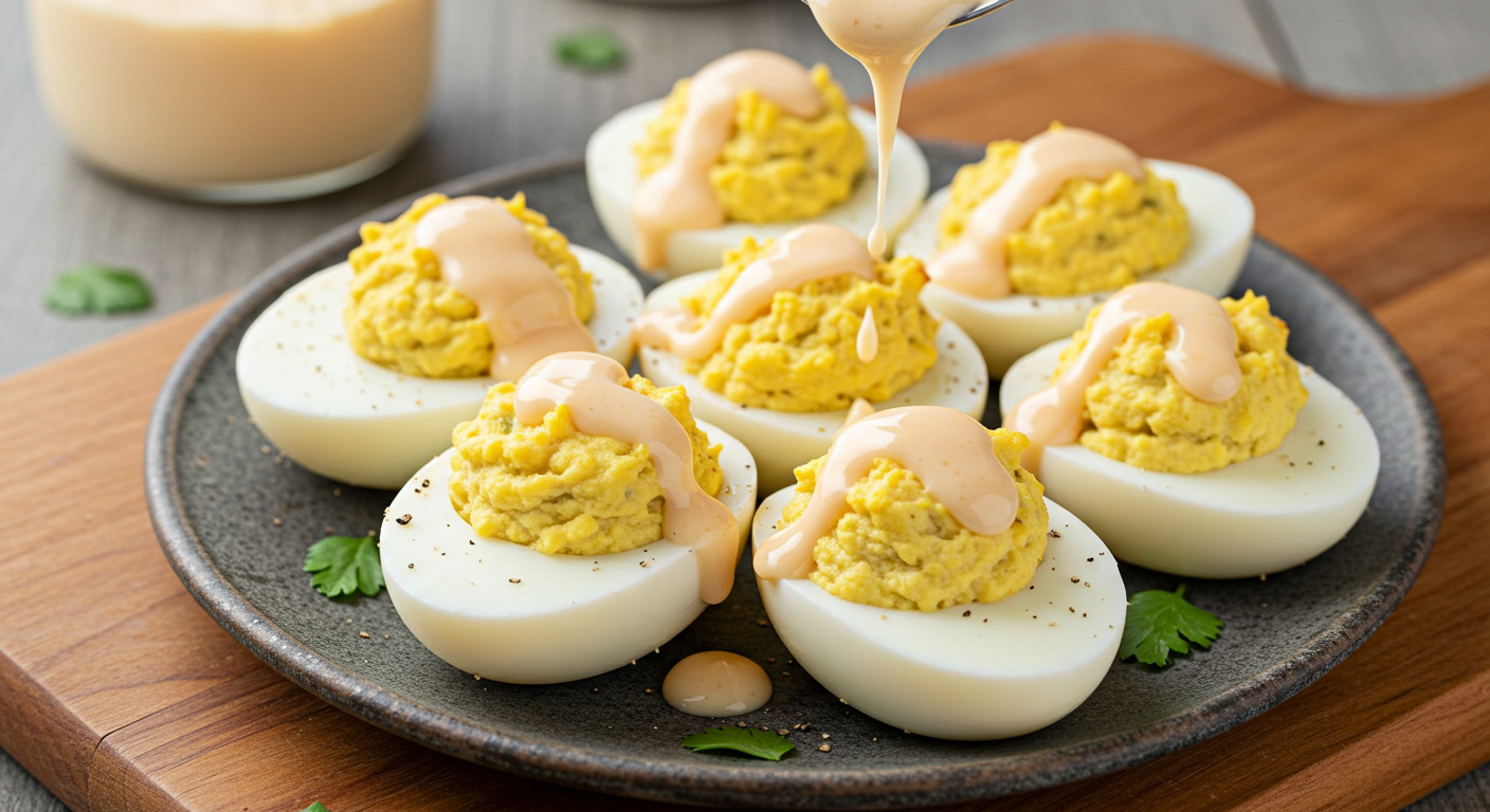 Alabama White Sauce Deviled Eggs