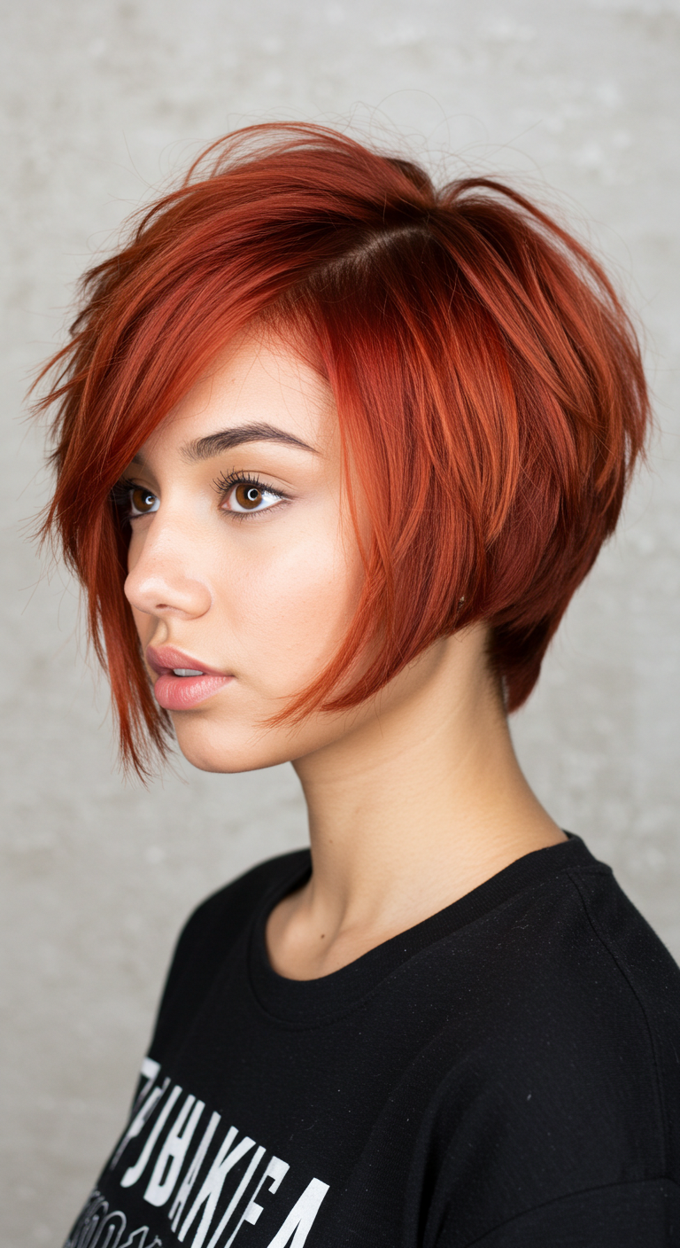 Angled Choppy Bob Hairstyle for Fine Hair