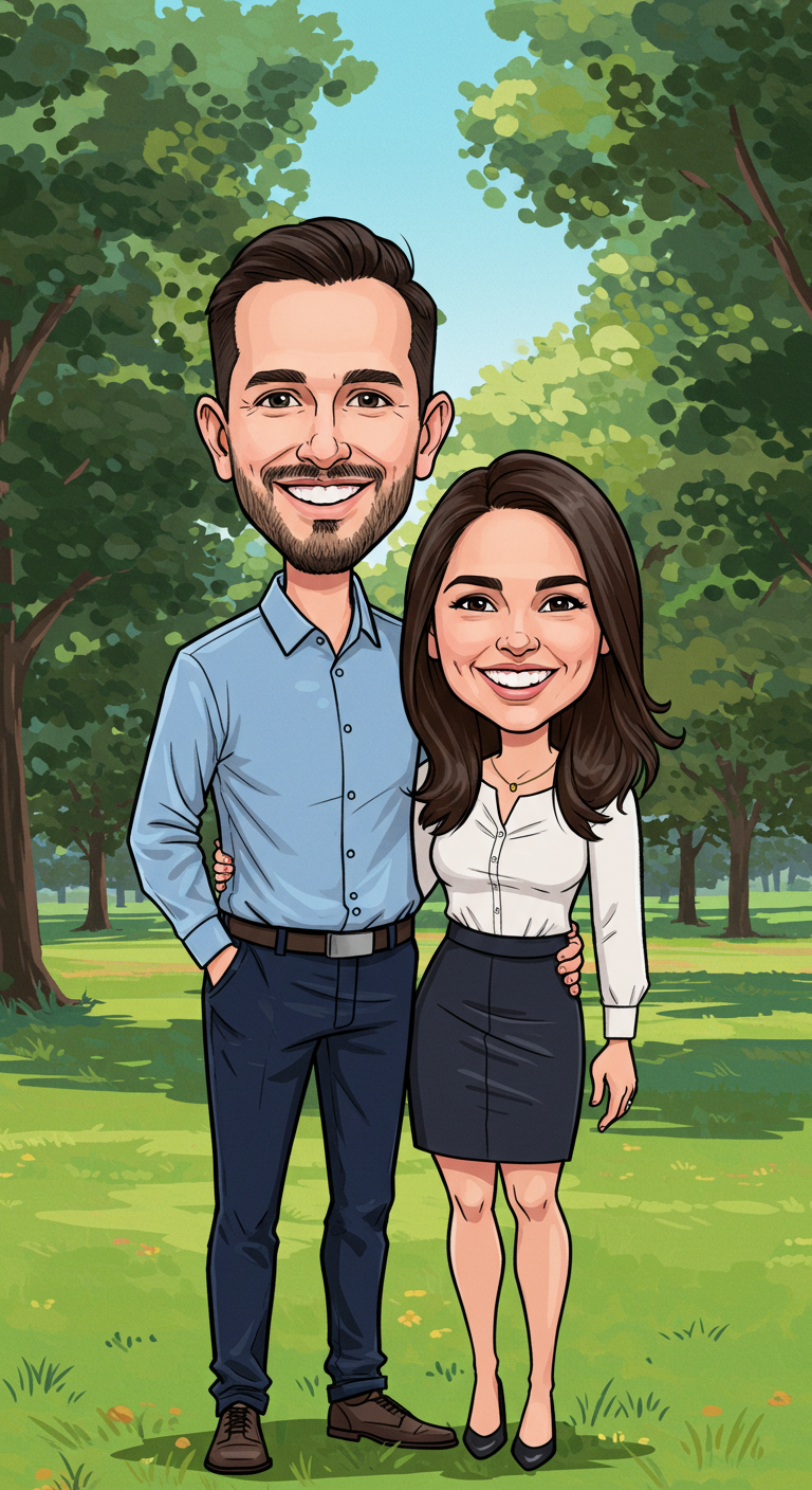 Anniversary Custom Cartoon Portrait