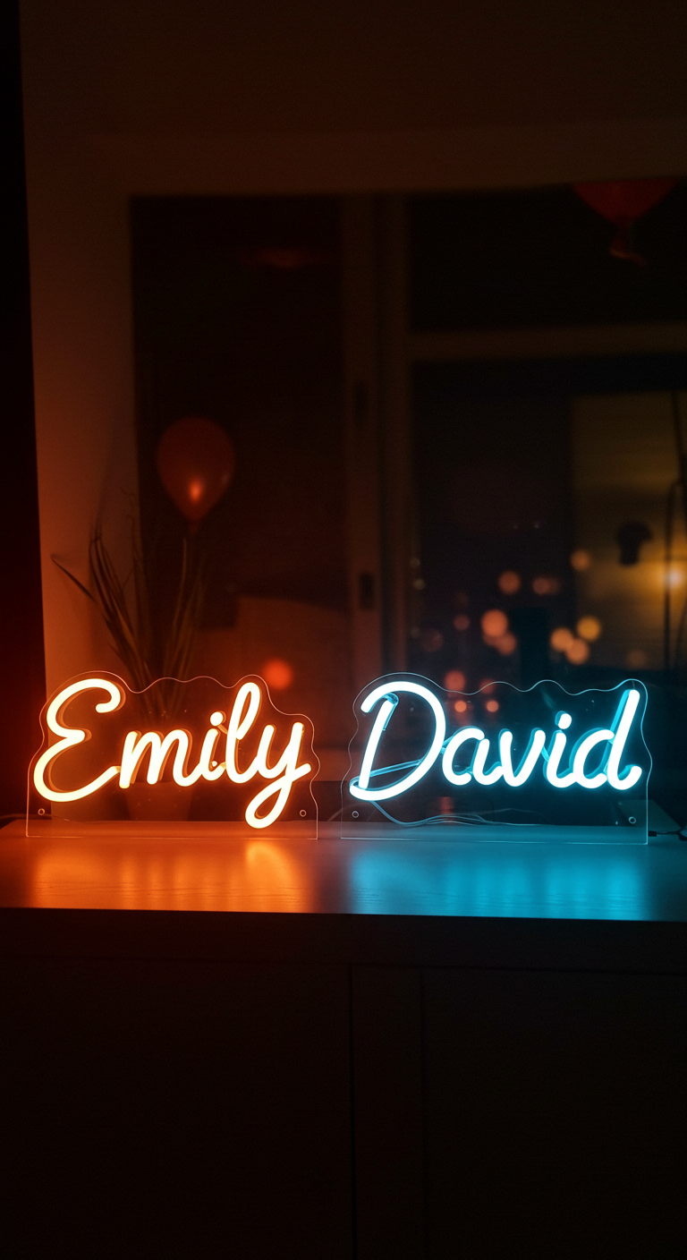 Anniversary Matching Neon Name Signs