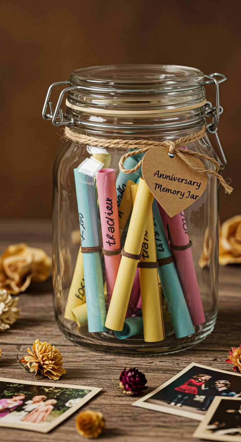 Anniversary Memory Jar with Notes for Every Day