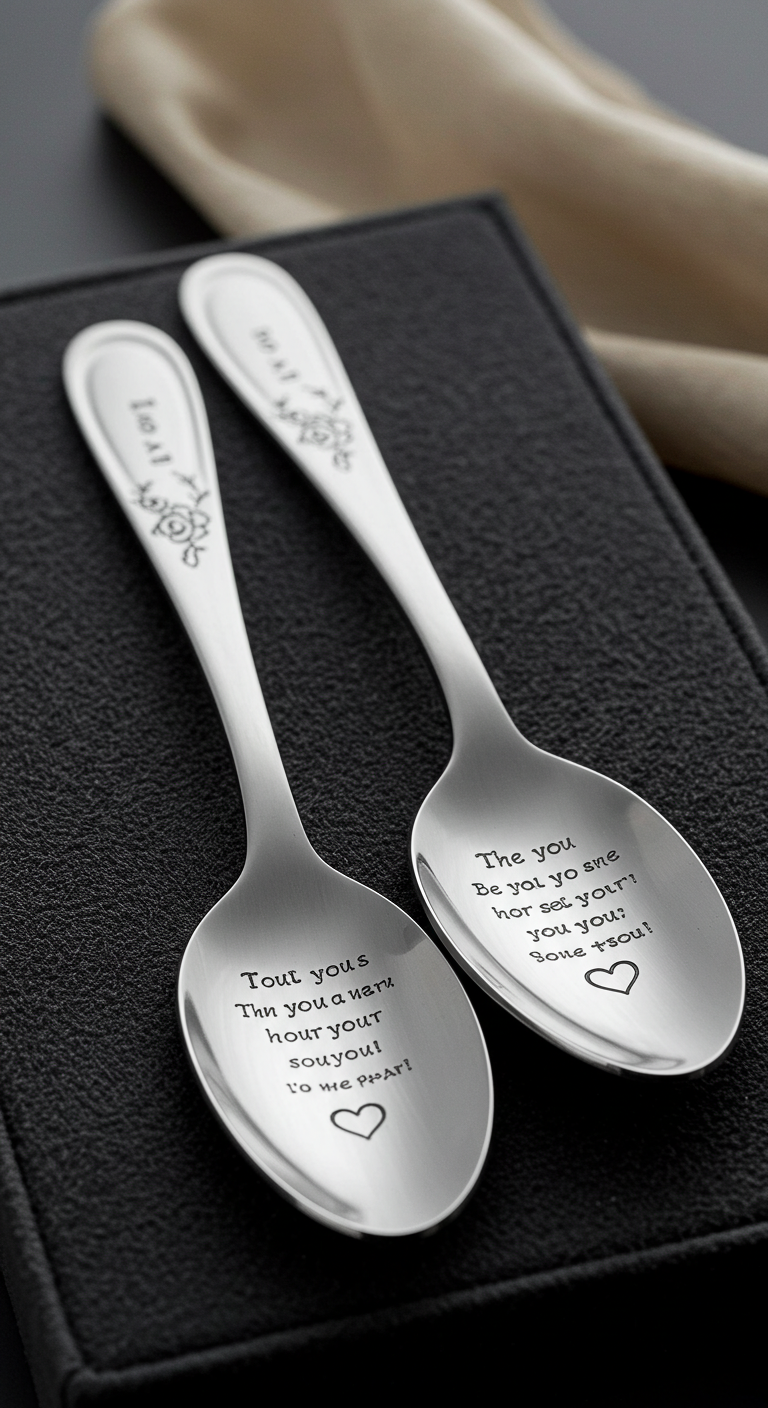 Anniversary Message-Engraved Spoon Set