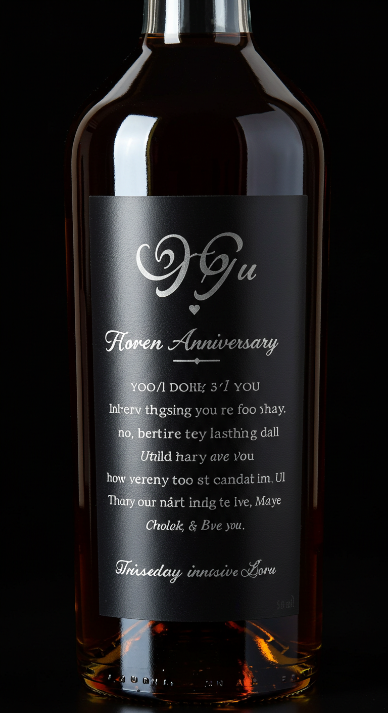 Anniversary Wine or Whiskey Bottle with a Hidden Message