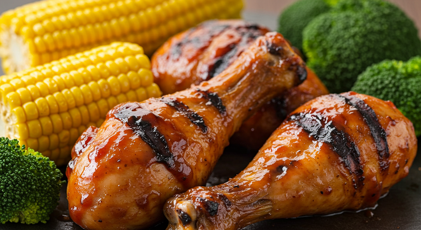BBQ Chicken with Corn and Broccoli