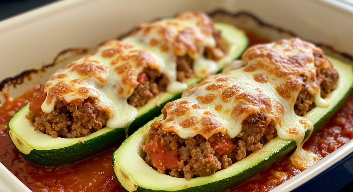 Beef Stuffed Zucchini Boats