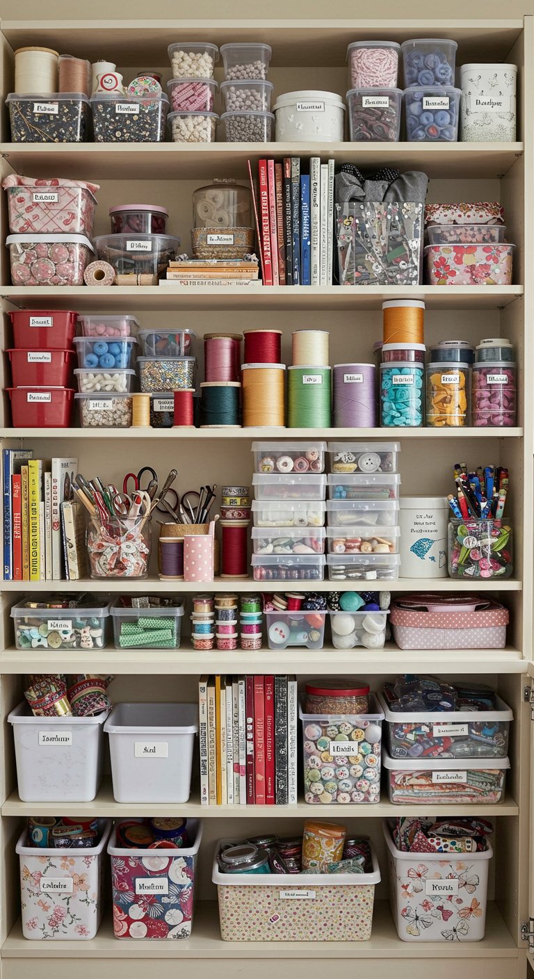 Billy Bookcase as a Craft & Sewing Station