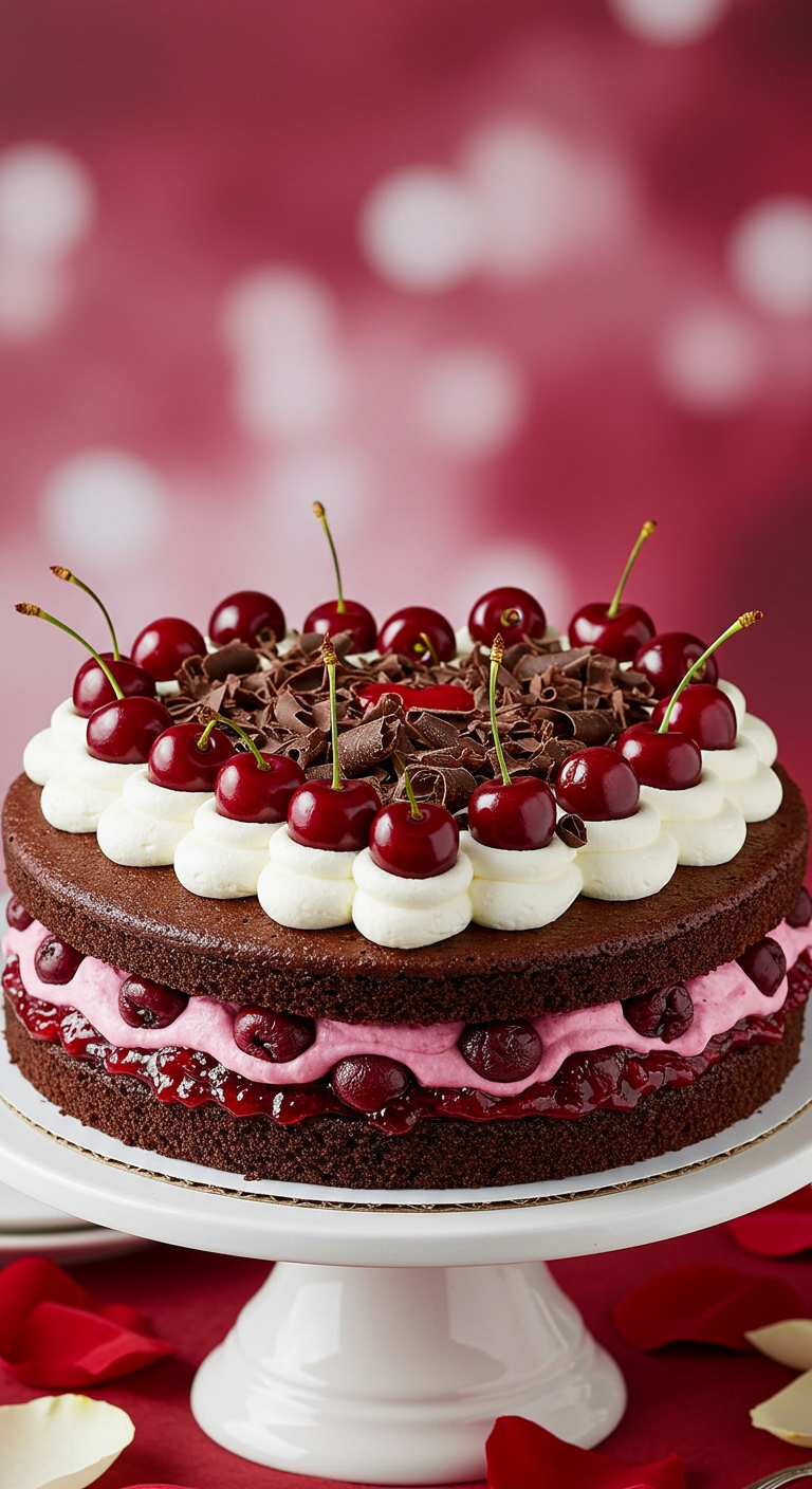 Black Forest Romance Valentine Cake