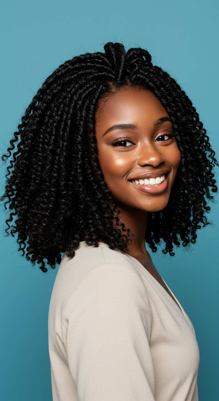 Black Girl Chunky Flat Twists