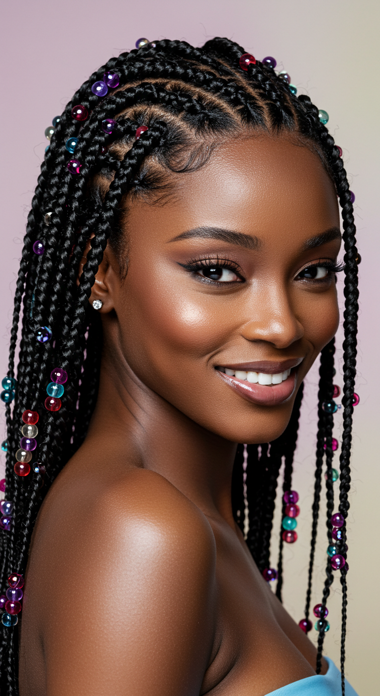 Black Girl Cornrows with Beads