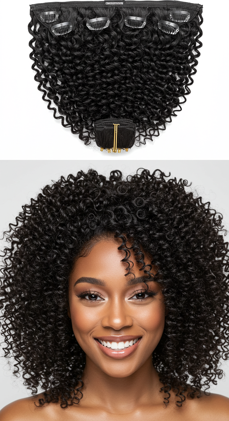 Black Girl Curly Clip-In Extensions