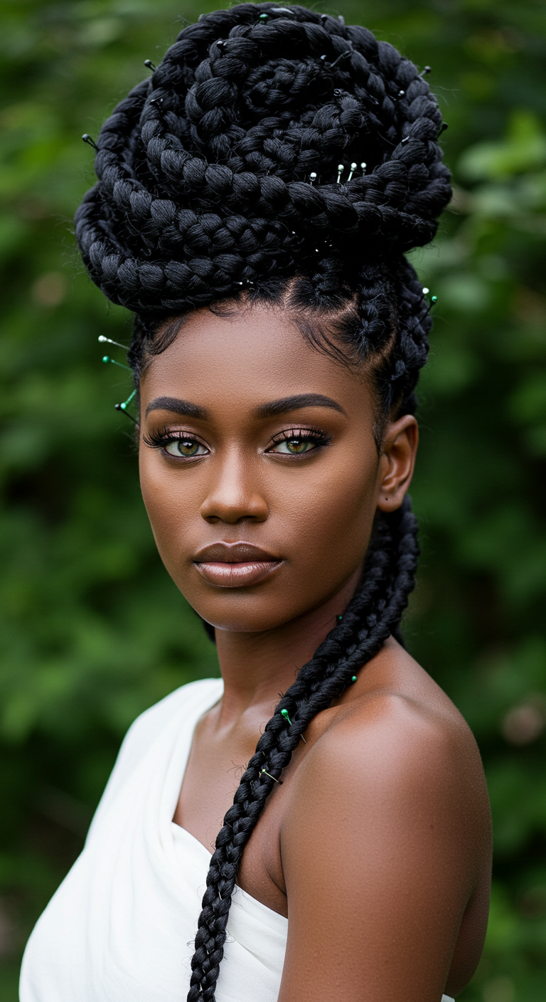 Black Girl Goddess Braided Updo