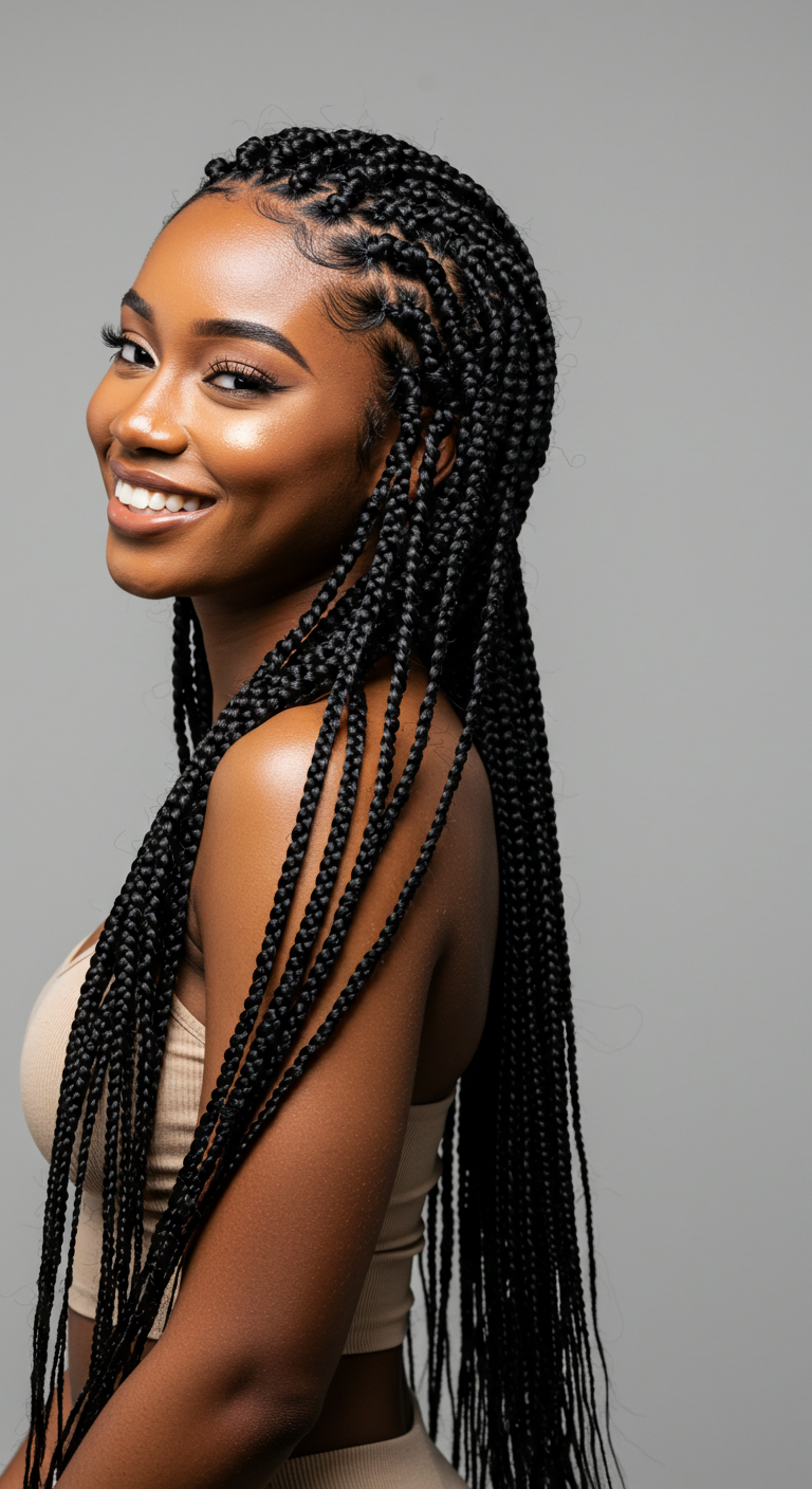 Black Girl Jumbo Box Braids
