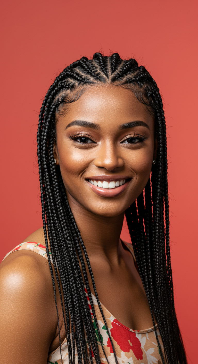 Black Girl Zig-Zag Cornrows