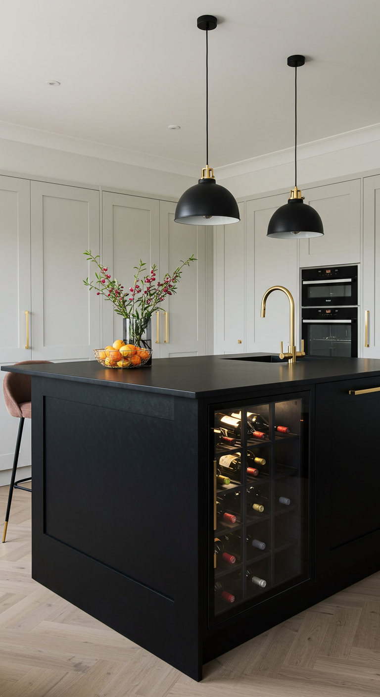 Black Matte Kitchen Island