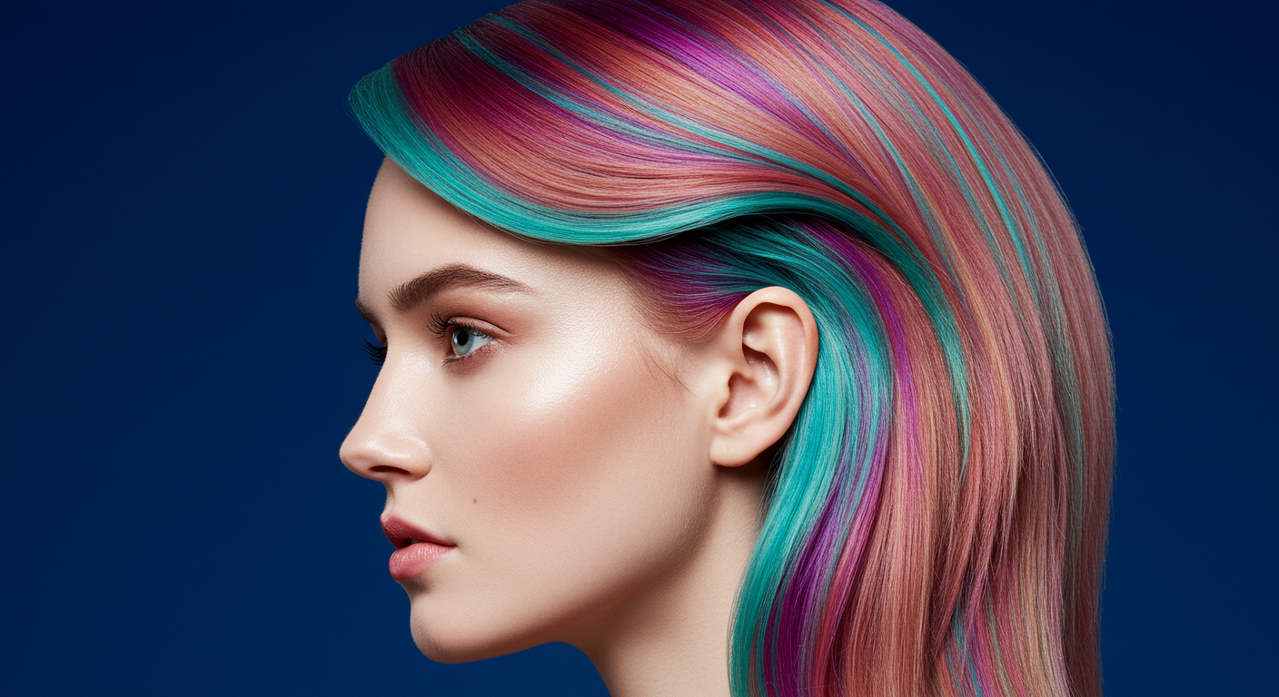 Bold Color-Blocked Strawberry Blonde Hair