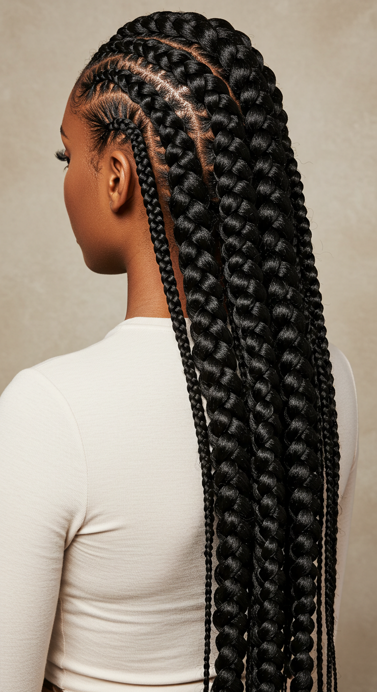 Braided Ponytail Black Women Hairstyle