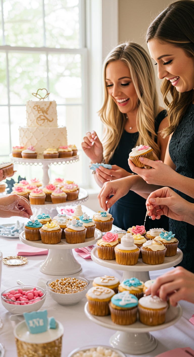 Bridal Shower Cupcake Decorating Station