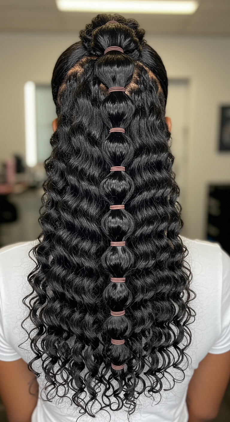 Bubble Ponytail Black Women Hairstyle