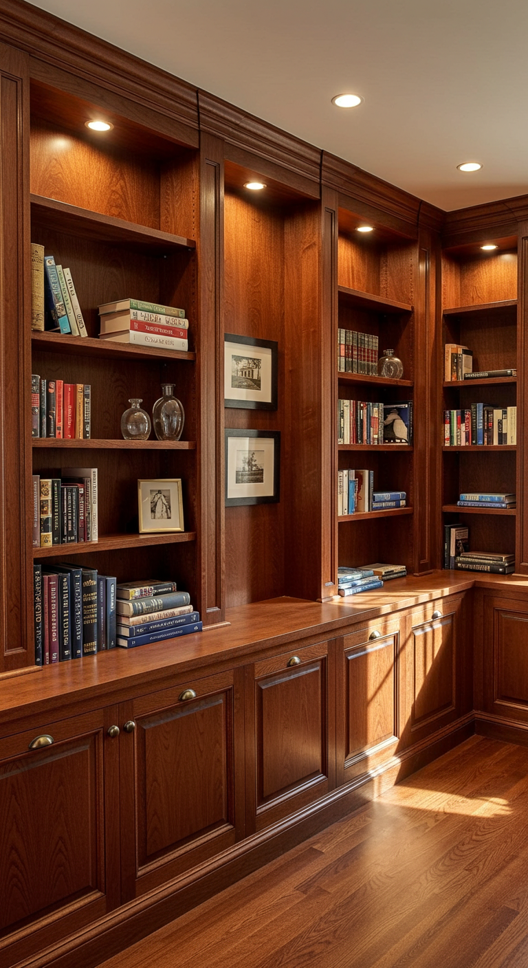 Built-in Library Wall with IKEA Billy Bookcases