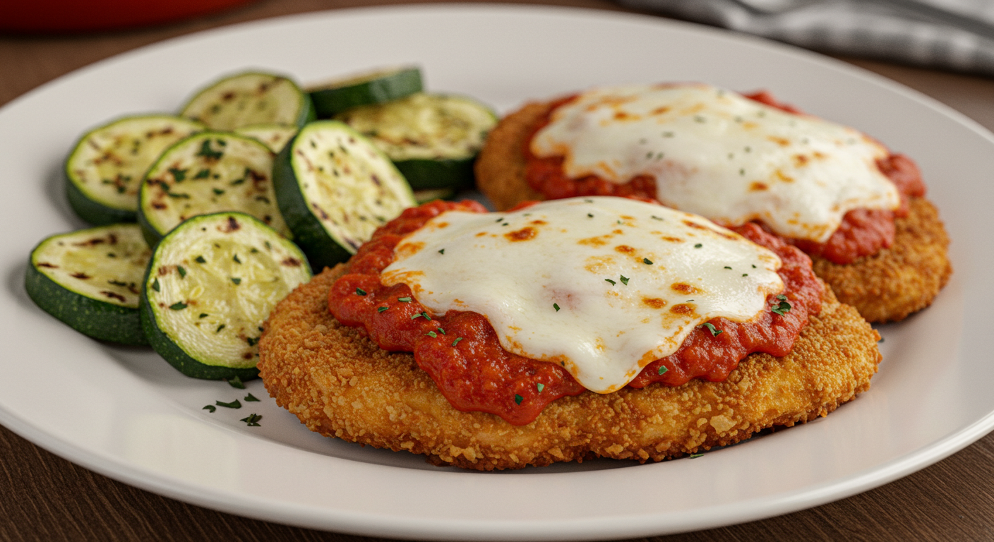 Chicken Parmesan with Roasted Zucchini
