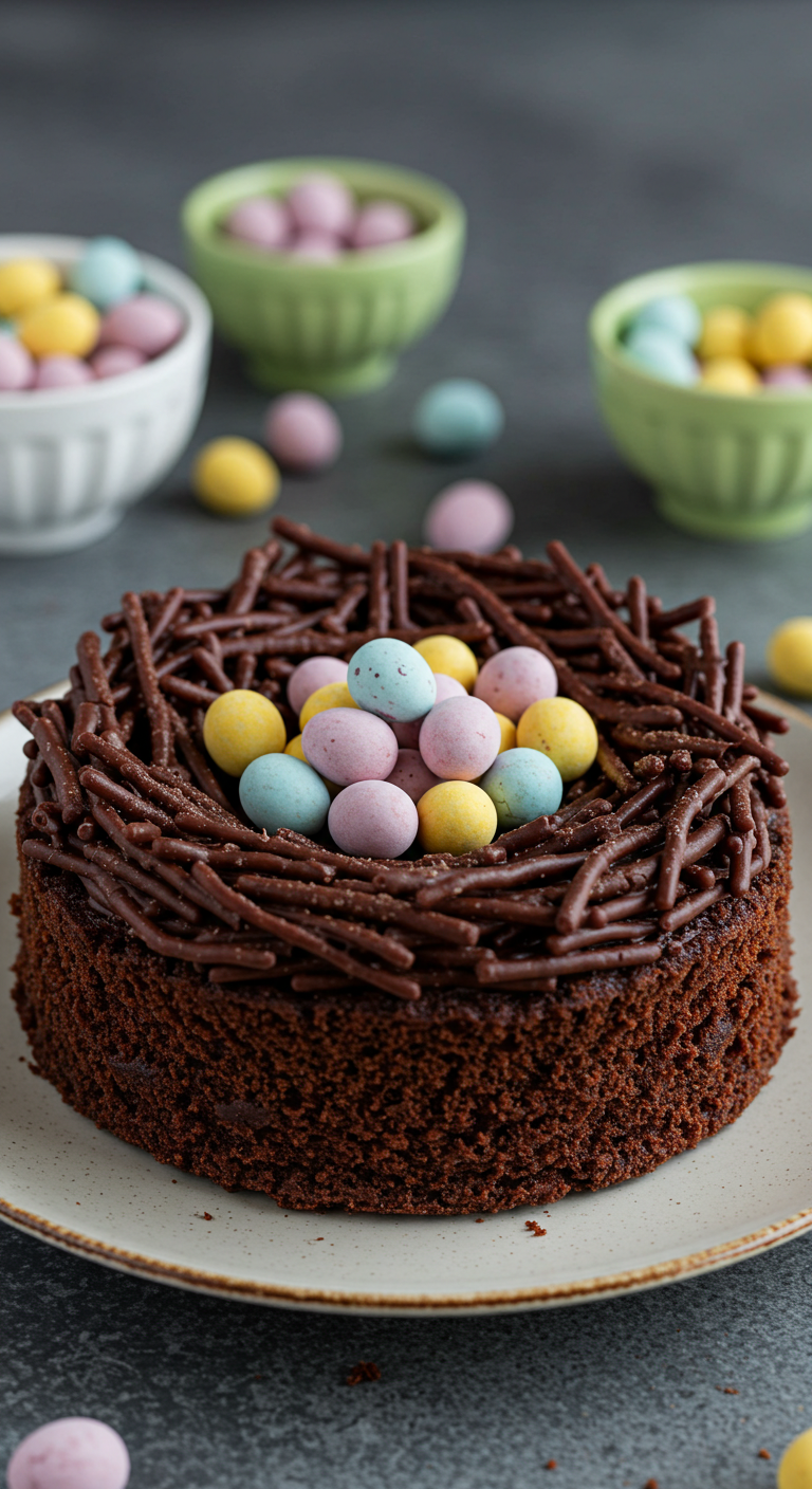 Chocolate Easter Egg Nest Cake
