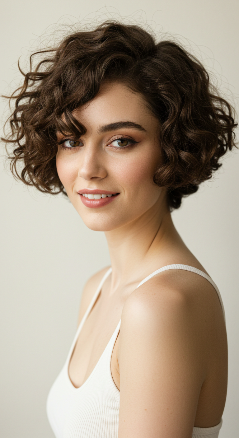 Classic Curly Bob Curly Hair Girl