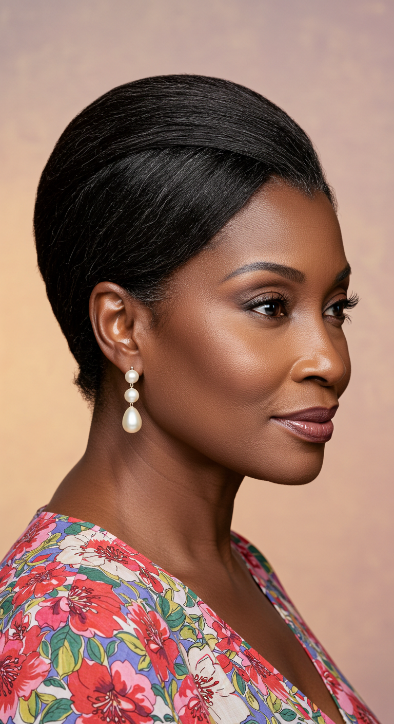 Classic Pressed Wrap for Older Black Women