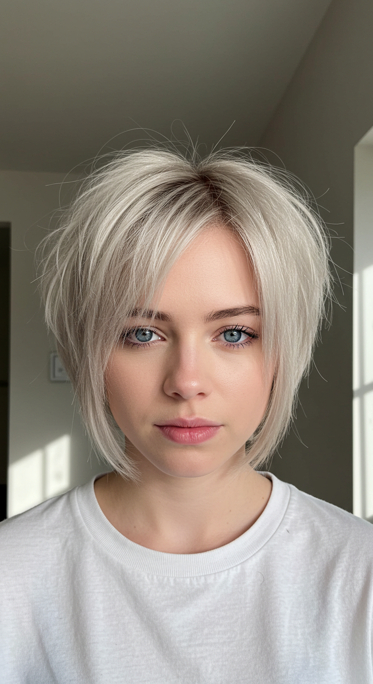 Classic Short Choppy Bob Hairstyle for Fine Hair