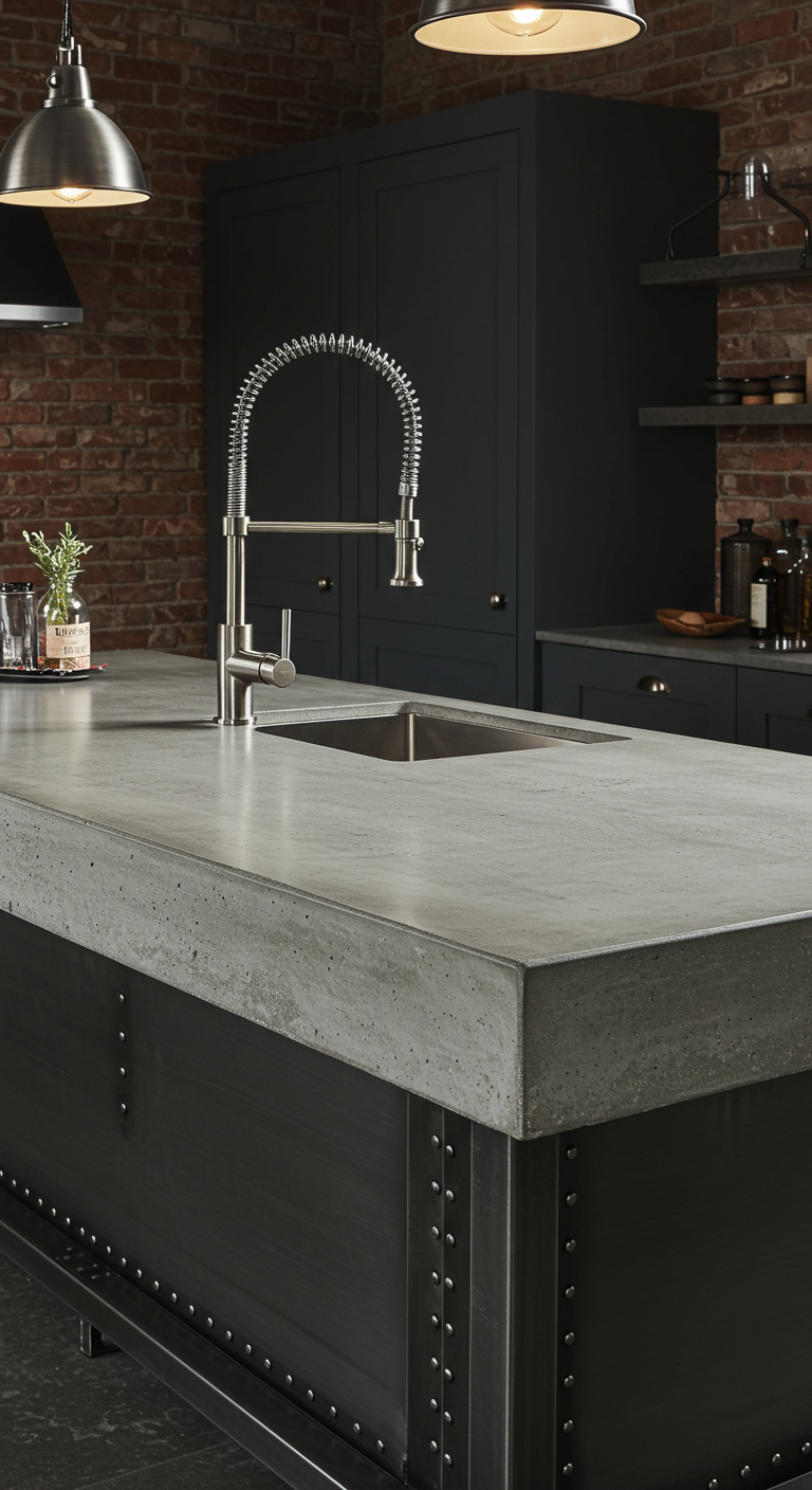 Concrete Kitchen Island
