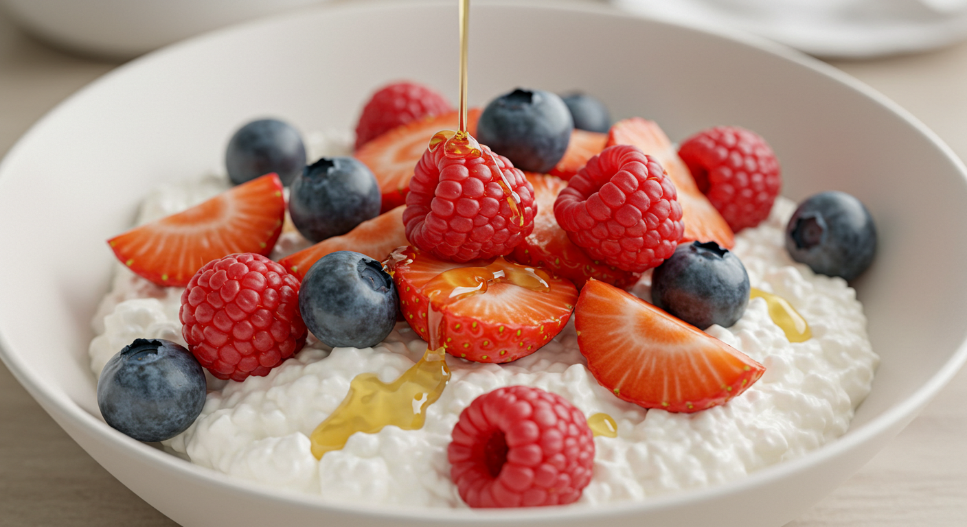 Cottage Cheese with Fruit and Honey