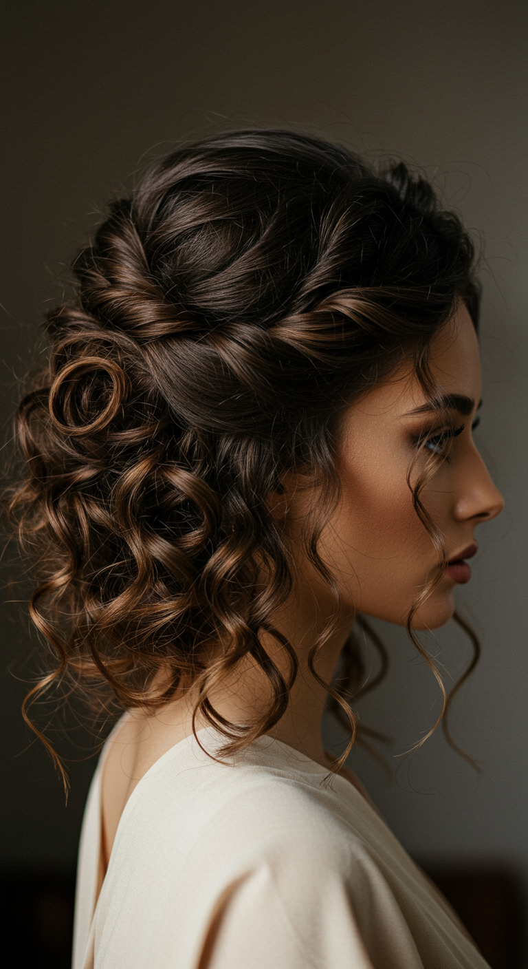 Curly French Twist Curly Hair Girl
