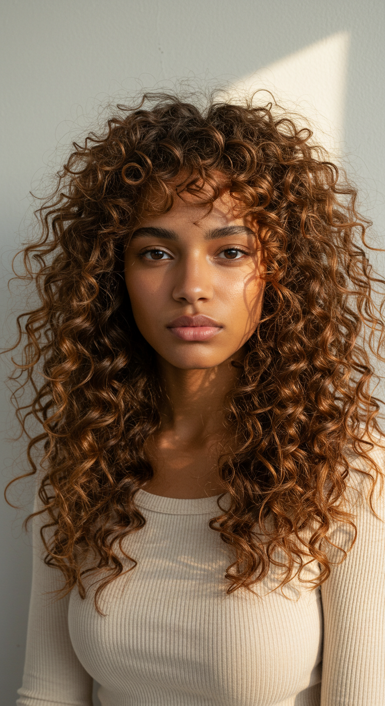 Curly Hair with Bangs Curly Hair Girl