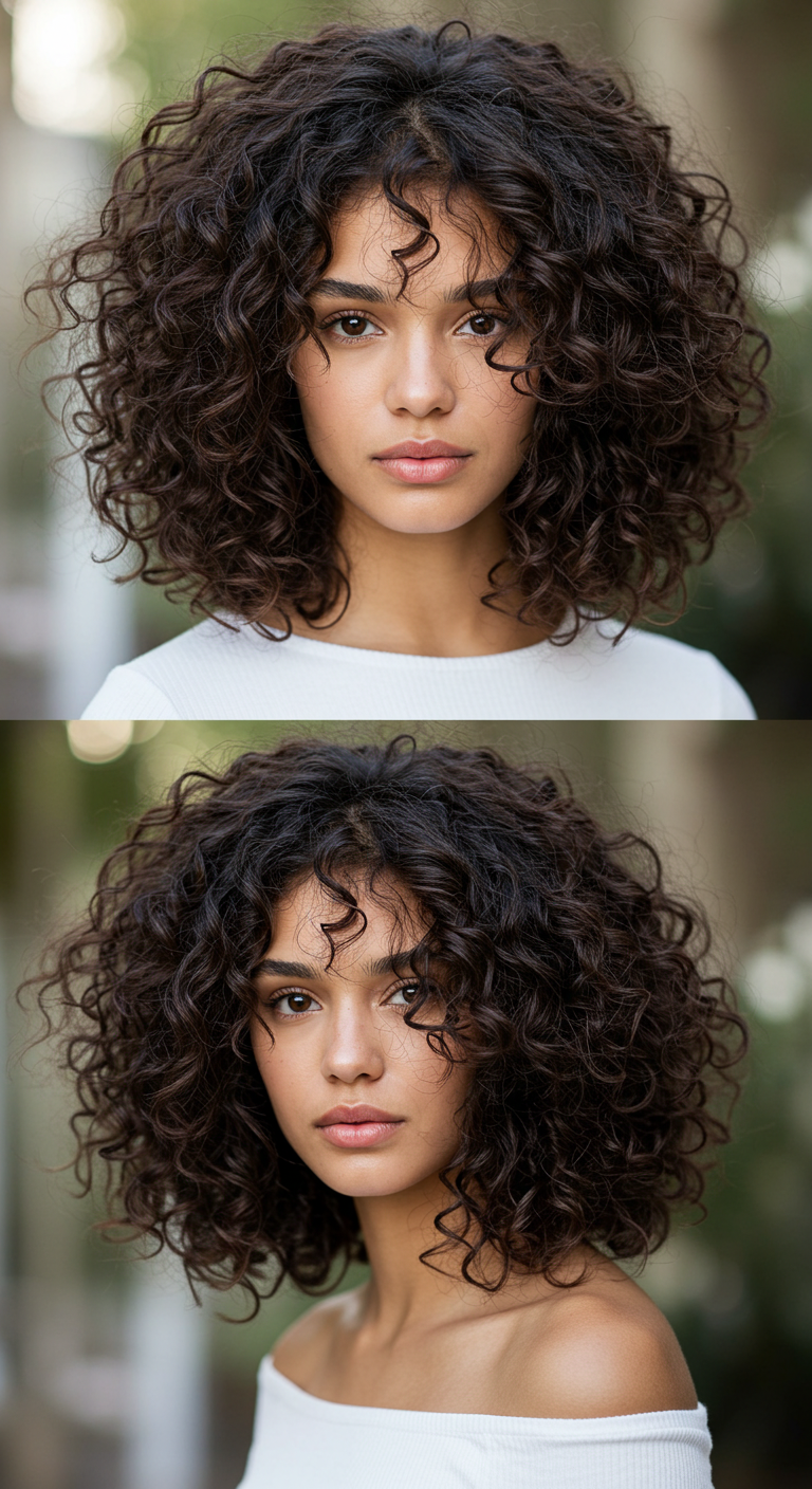 Curly Lob (Long Bob) Curly Hair Girl