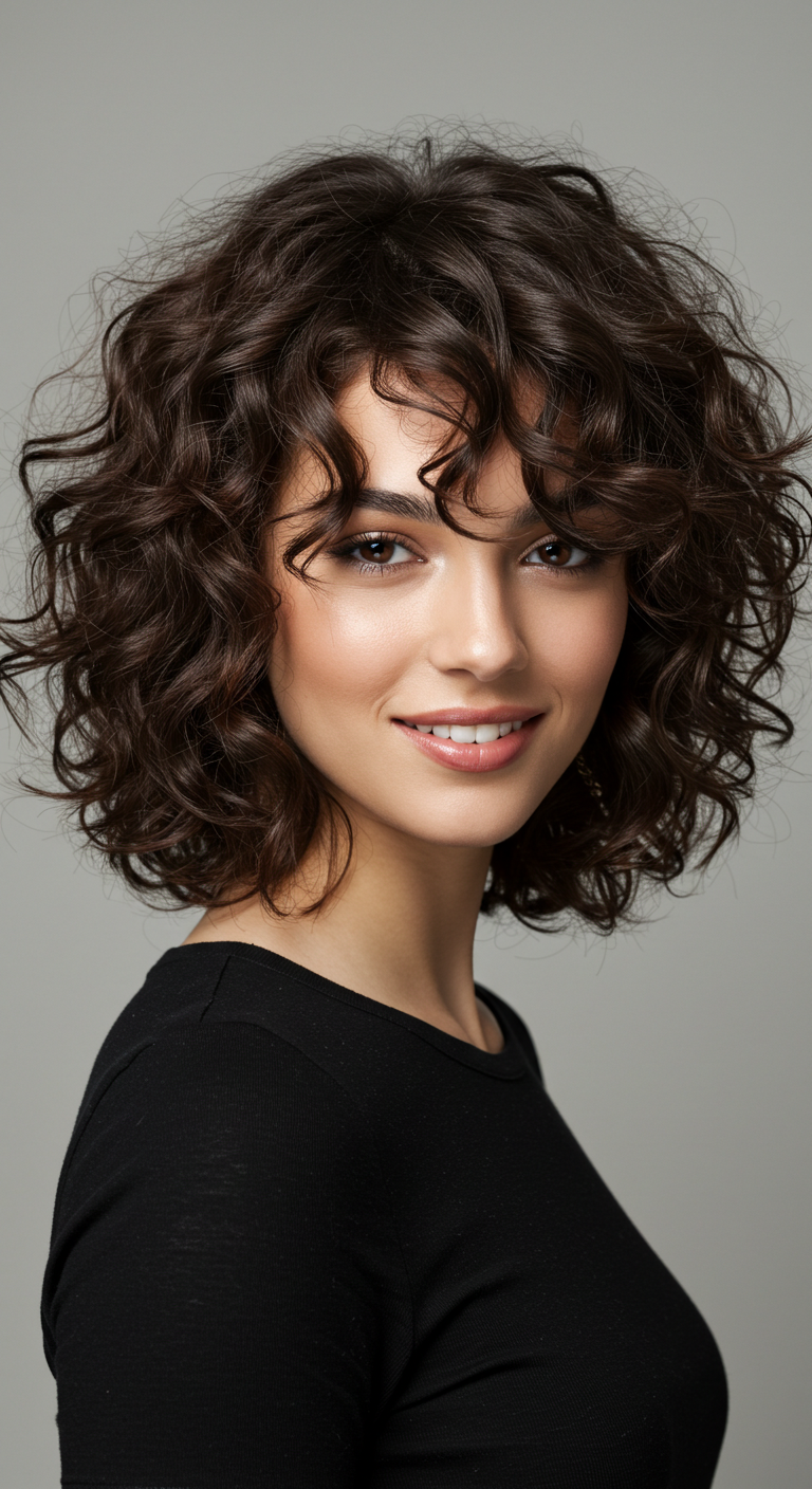 Curly Shag with Face-Framing Layers