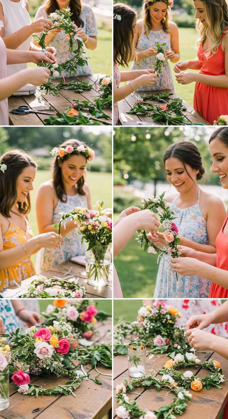 DIY Flower Crown Station Bridal Shower Activity
