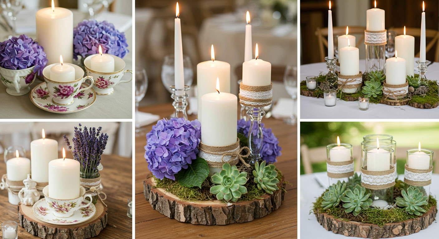 DIY Wedding Candle Centerpieces