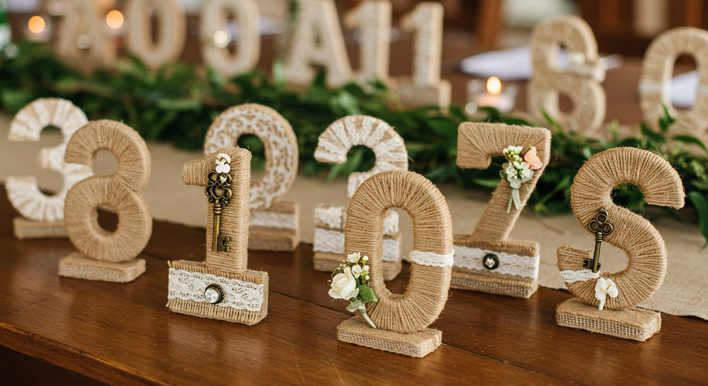 DIY Wedding Table Numbers