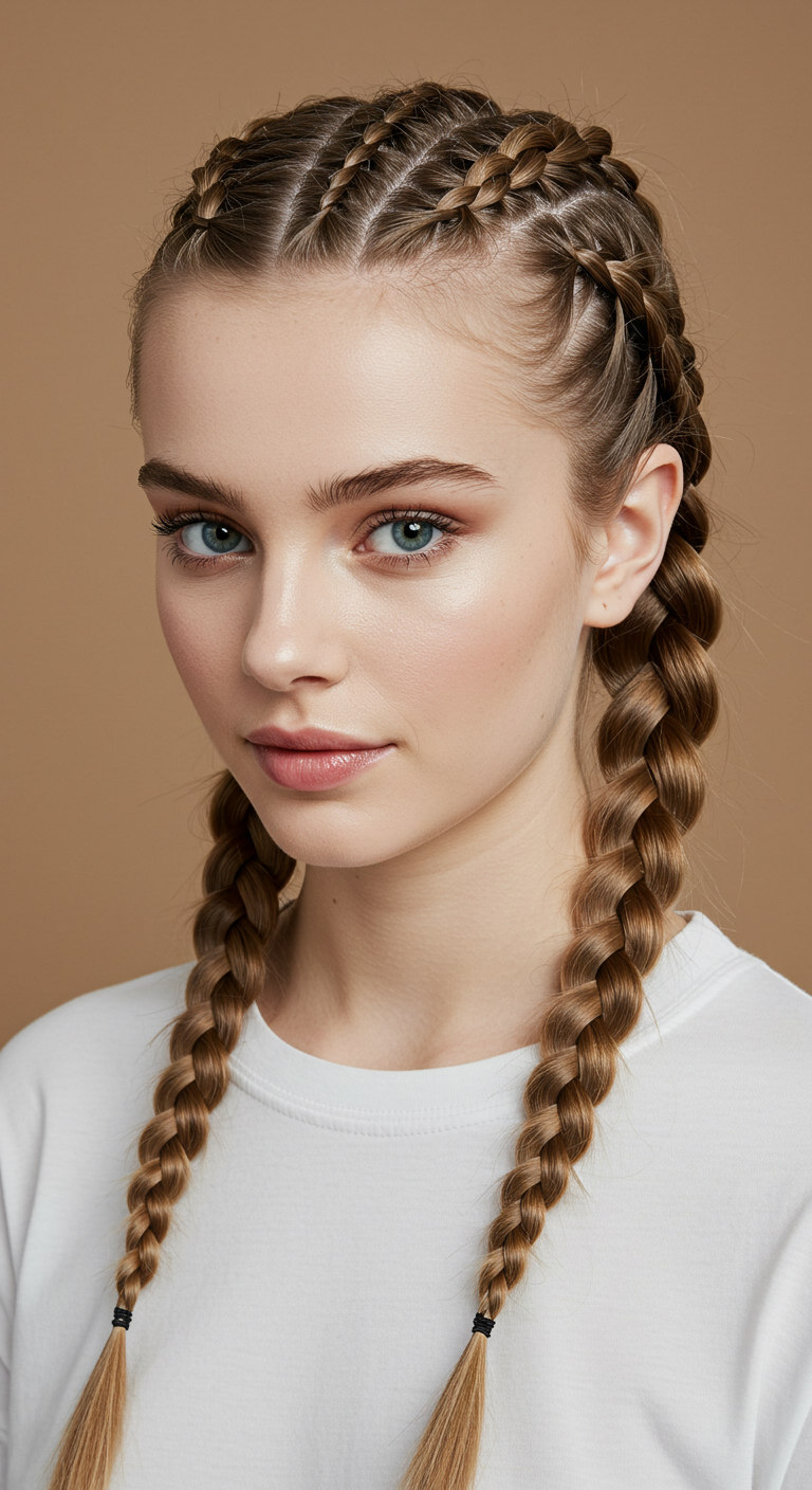 Double Dutch Braids for Fine Hair