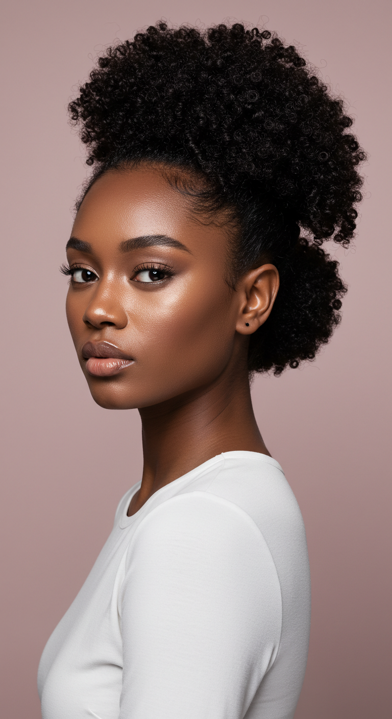Elegant Curly Low Bun Curly Hair Girl