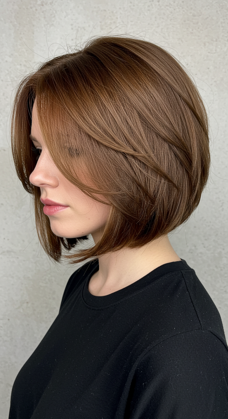Elegant Layered Bob for Thin Hair 