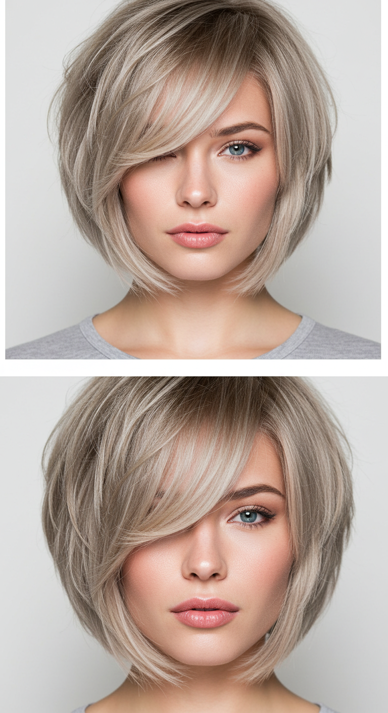 Feathered Bob Cut for Thin Hair
