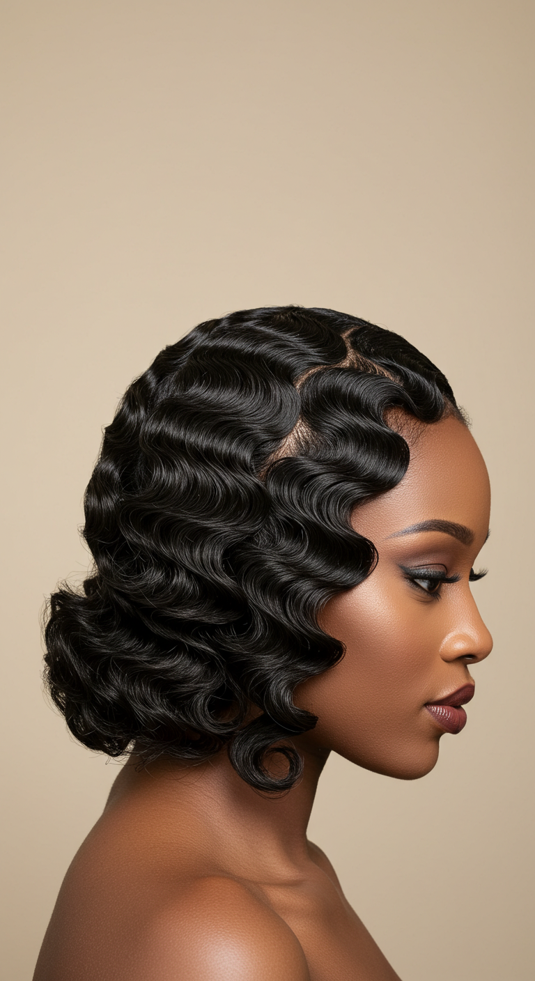 Finger Waves Black Women Hairstyle