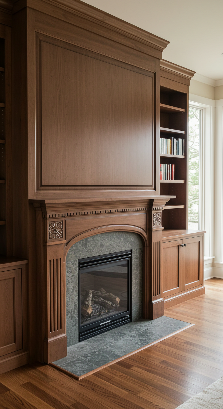 Fireplace Surround with Built-in Billy Bookcases